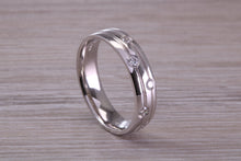 Load image into Gallery viewer, 5 mm Wide Diamond set 18ct White Gold Band