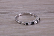 Load image into Gallery viewer, Beautiful Sapphire and Diamond set Dainty Eternity Ring