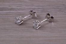 Load image into Gallery viewer, Simple Everyday Diamond Solitaire Stud Earrings in 18ct White Gold