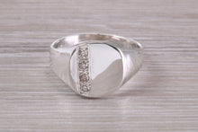 Load image into Gallery viewer, Four Natural Diamonds set Signet Ring