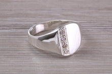 Load image into Gallery viewer, Four Natural Diamonds set Signet Ring