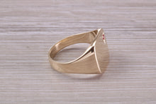 Load image into Gallery viewer, Ruby set Signet Ring, Available in Your Choice of Precious Metals, Free Engraving