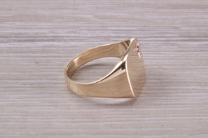 Ruby set Signet Ring, Available in Your Choice of Precious Metals, Free Engraving