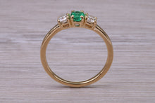 Load image into Gallery viewer, Dainty Emerald and Diamond Trilogy Ring