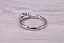 Load image into Gallery viewer, Dainty Emerald and Diamond set Platinum Trilogy Ring