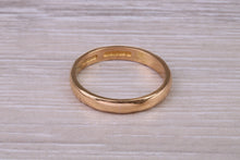 Load image into Gallery viewer, 3 mm Wide 22ct Yellow Gold Traditional D Profile Wedding Band