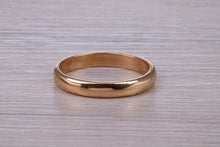 Load image into Gallery viewer, 3 mm Wide 22ct Yellow Gold Traditional D Profile Wedding Band