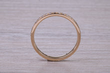 Load image into Gallery viewer, Dainty Traditional Diamond set Yellow Gold Band