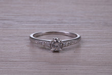 Load image into Gallery viewer, Dainty Third of a carat Diamond set 18ct White Gold Engagement Ring