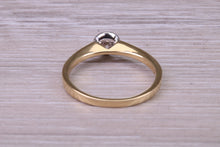 Load image into Gallery viewer, Dainty Bezel Diamond set Two Tone Gold Solitaire