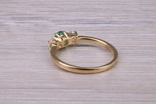 Load image into Gallery viewer, Dainty Emerald and Diamond Trilogy Ring