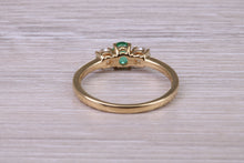 Load image into Gallery viewer, Dainty Emerald and Diamond Trilogy Ring