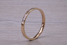 Load image into Gallery viewer, Dainty Square Princess cut Diamond set Rose Gold Band