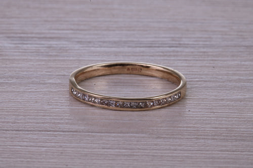 Dainty Square Princess cut Diamond set Rose Gold Band