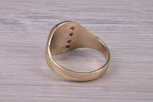 Load image into Gallery viewer, Four Natural Rubies set Yellow Gold Signet Ring