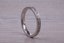 Load image into Gallery viewer, Half Circle Diamond set Platinum Band