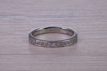 Load image into Gallery viewer, Half Circle Diamond set Platinum Band