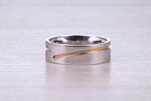 Load image into Gallery viewer, 6 mm Wide 18ct White and Rose Gold Diamond set Wedding Band