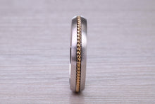Load image into Gallery viewer, 4 mm Wide 18ct White and Yellow Gold Wedding Band