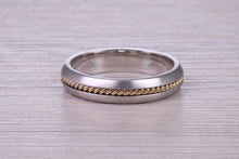 Load image into Gallery viewer, 4 mm Wide 18ct White and Yellow Gold Wedding Band