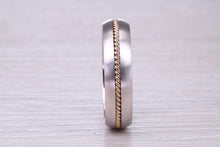 Load image into Gallery viewer, Matching Bridal His and Hers 18ct White and Yellow Gold Wedding Band