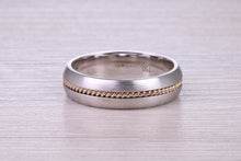 Load image into Gallery viewer, 6 mm Wide 18ct White and Yellow Gold Wedding Band