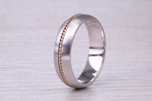 Load image into Gallery viewer, Matching Bridal His and Hers 18ct White and Yellow Gold Wedding Band