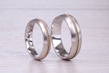 Load image into Gallery viewer, Matching Bridal His and Hers 18ct White and Yellow Gold Wedding Band