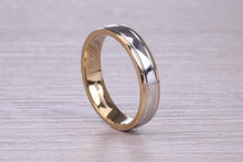 Load image into Gallery viewer, 4 mm Wide 18ct White and Yellow Gold Wedding Band