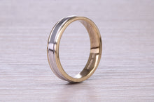 Load image into Gallery viewer, 4 mm Wide 18ct White and Yellow Gold Wedding Band