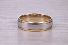 Load image into Gallery viewer, 6 mm Wide 18ct White and Yellow Gold Wedding Band