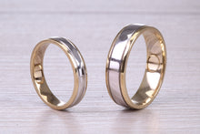 Load image into Gallery viewer, Matching Bridal His and Hers 18ct White and Yellow Gold Wedding Band