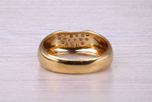 Load image into Gallery viewer, Diamond set 18ct Yellow Gold 8mm Wide Ring