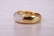 Load image into Gallery viewer, Diamond set 18ct Yellow Gold 8mm Wide Ring