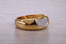 Load image into Gallery viewer, Diamond set 18ct Yellow Gold 8mm Wide Ring