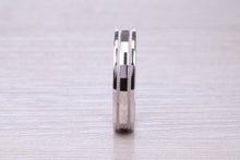 Load image into Gallery viewer, Bridal Set His and Hers White Gold Patterned Wedding Bands