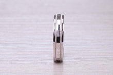 Load image into Gallery viewer, Bridal Set His and Hers White Gold Patterned Wedding Bands