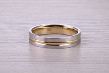 Load image into Gallery viewer, 4 mm Wide 18ct White and Yellow Gold Wedding Band