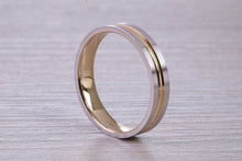 Load image into Gallery viewer, 4 mm Wide 18ct White and Yellow Gold Wedding Band