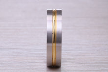 Load image into Gallery viewer, 6 mm Wide 18ct White and Yellow Gold Wedding Band