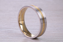 Load image into Gallery viewer, 6 mm Wide 18ct White and Yellow Gold Wedding Band
