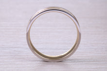 Load image into Gallery viewer, 6 mm Wide 18ct White and Yellow Gold Wedding Band