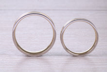Load image into Gallery viewer, Matching Bridal His and Hers 18ct White and Yellow Gold Wedding Band