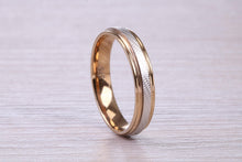 Load image into Gallery viewer, 4 mm Wide Two Tone White and Yellow Gold Wedding Band
