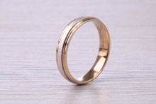 Load image into Gallery viewer, 4 mm Wide Two Tone White and Yellow Gold Wedding Band