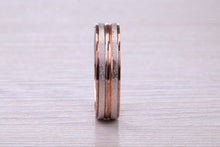 Load image into Gallery viewer, 5 mm Wide Two Tone White and Rose Gold Band