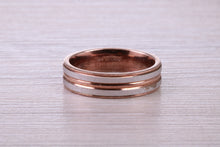Load image into Gallery viewer, 5 mm Wide Two Tone White and Rose Gold Band