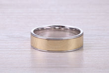 Load image into Gallery viewer, Gents Solid Two Tone Gold 6 mm wide Band