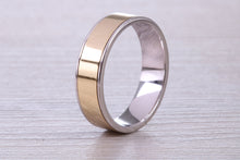 Load image into Gallery viewer, Gents Solid Two Tone Gold 6 mm wide Band