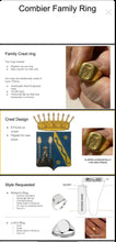 Load image into Gallery viewer, Ladies and Gents Family Coat Of Arms Rings in 950 Grade Platinum